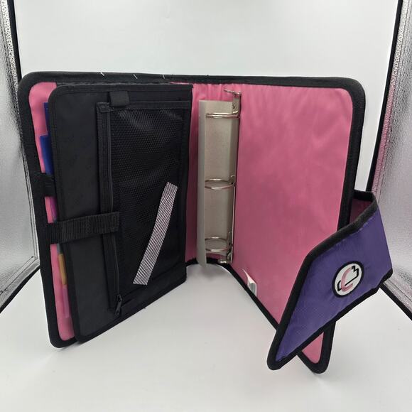 CASE-IT THE OPEN TAB 3-Ring Binder Notebook 2” Multi Pocket File PouchExpandPInk - Picture 3 of 4